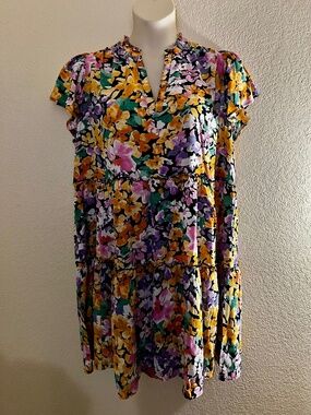 Terra & Sky Floral Dress